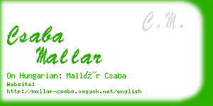 csaba mallar business card